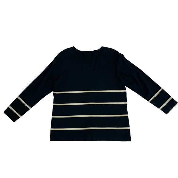 Sport Savvy Nautical Star Print Striped Long Sleeve Crewneck Top Medium - Picture 5 of 6